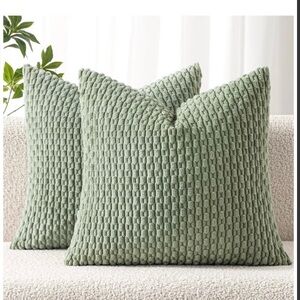 MIULEE Throw Pillow Covers Soft Corduroy Decorative Set of 2